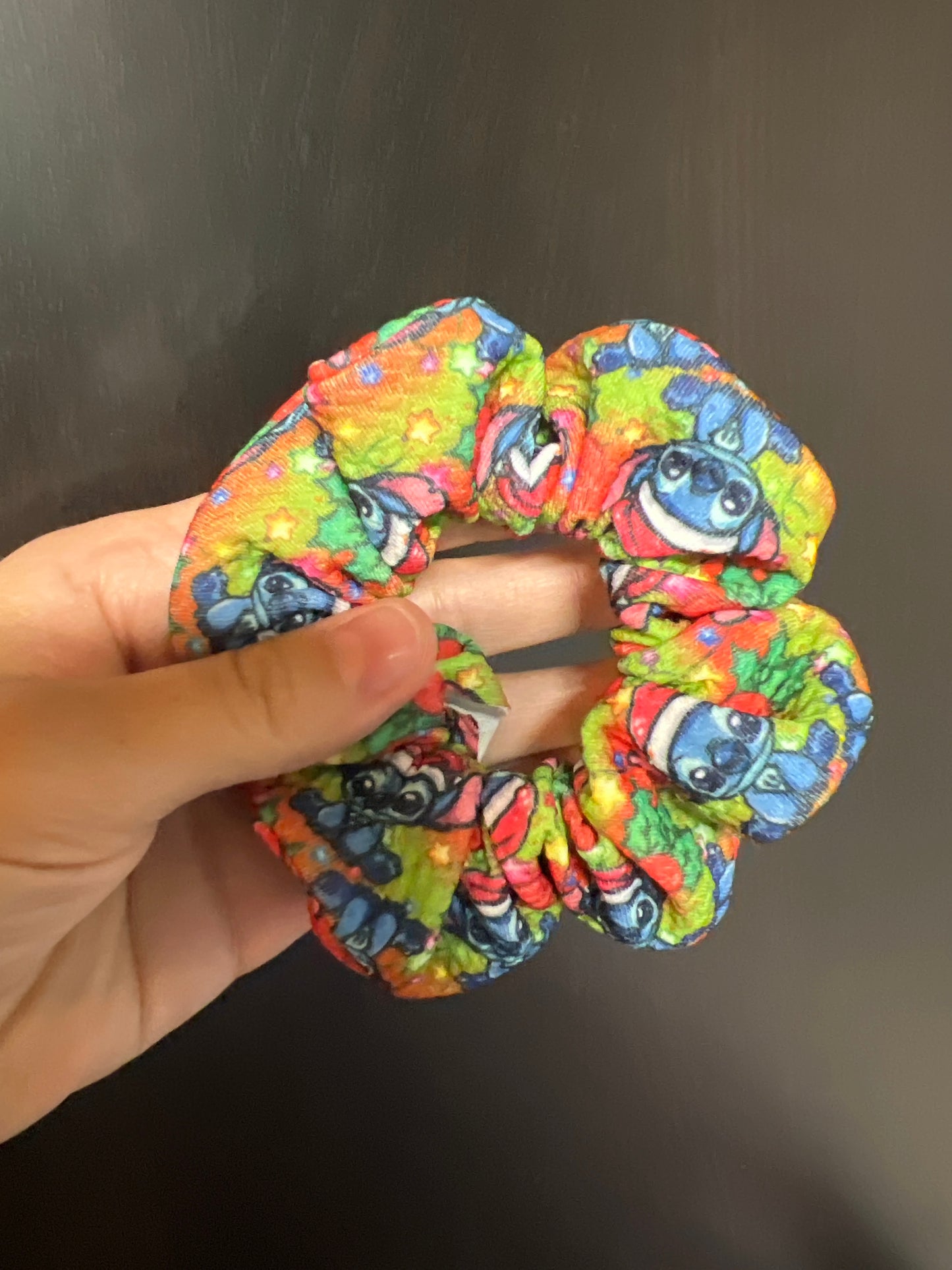 Blue Alien Christmas Scrunchie