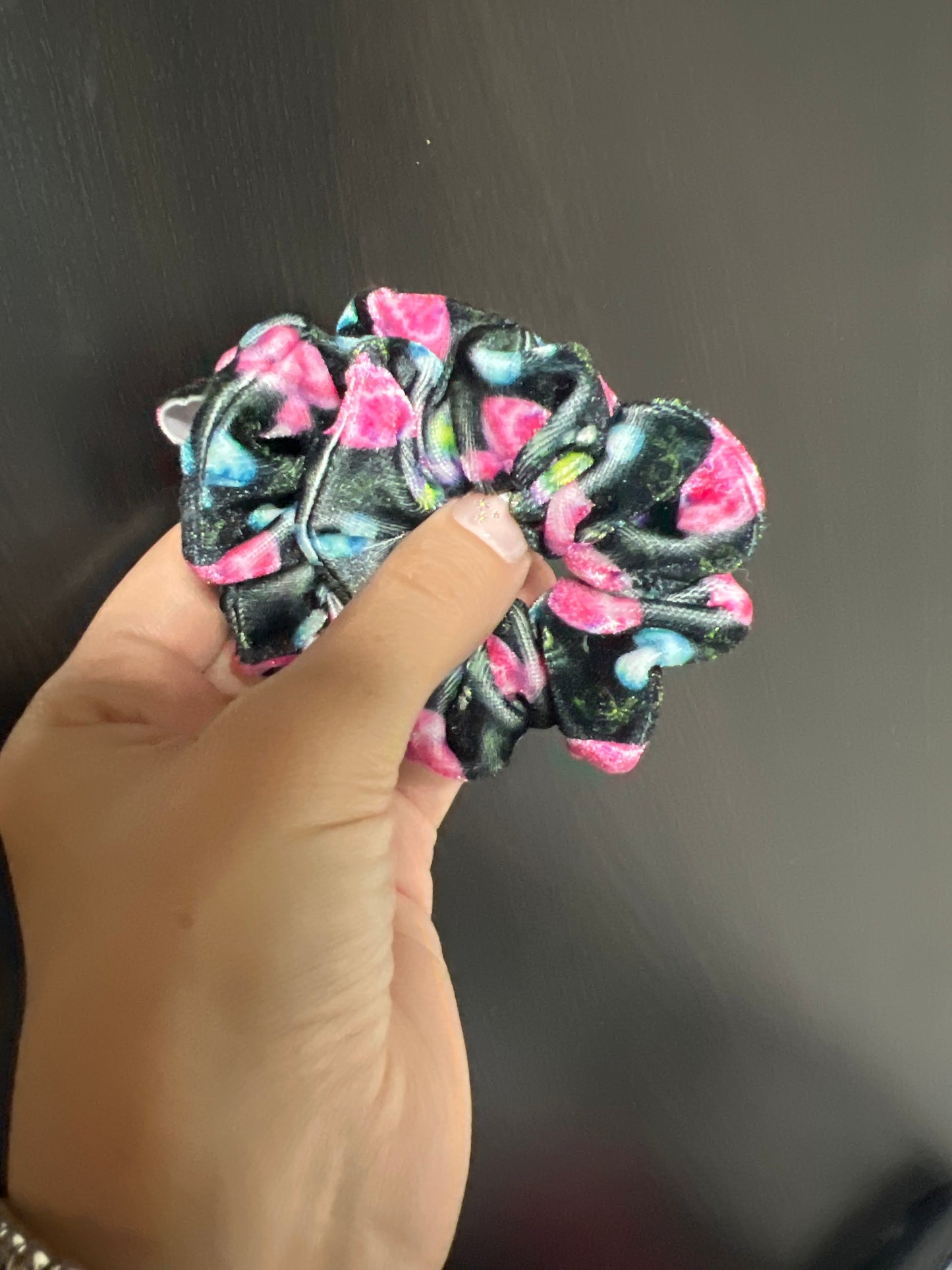 Velvet Mushies Mini Scrunchie