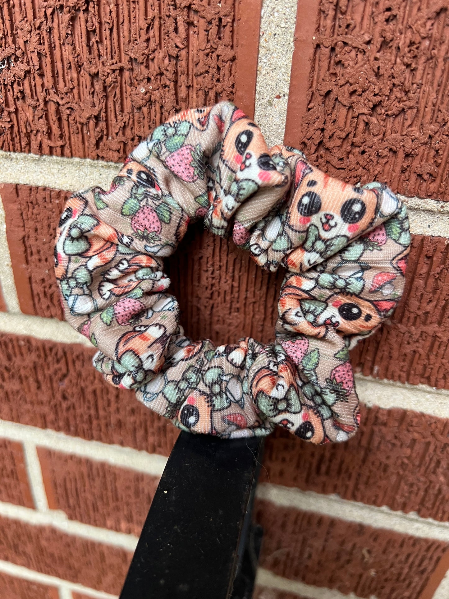 Strawberry Kitty Scrunchie
