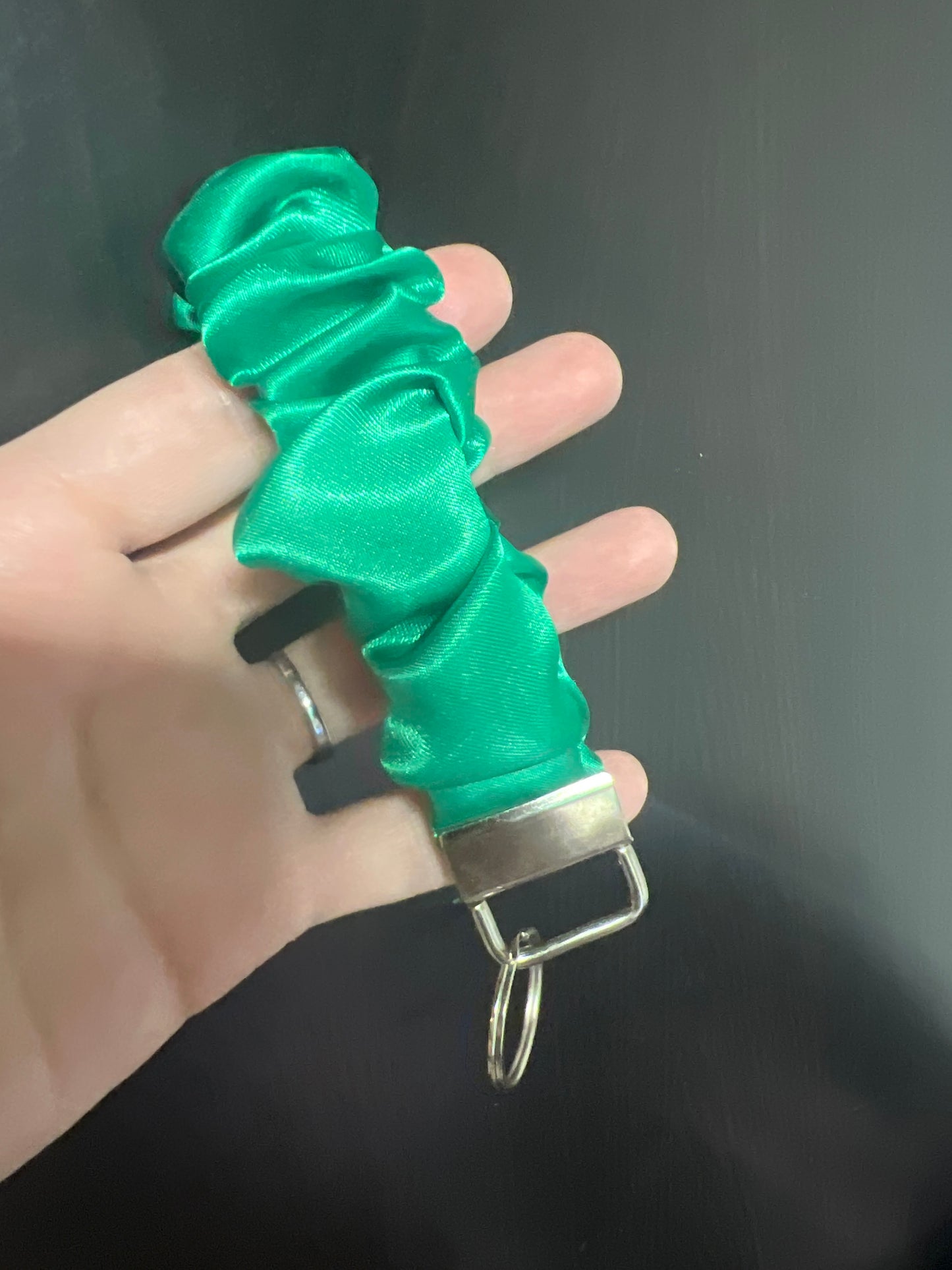 Leprechaun Green Satin Scrunchie Wristlet