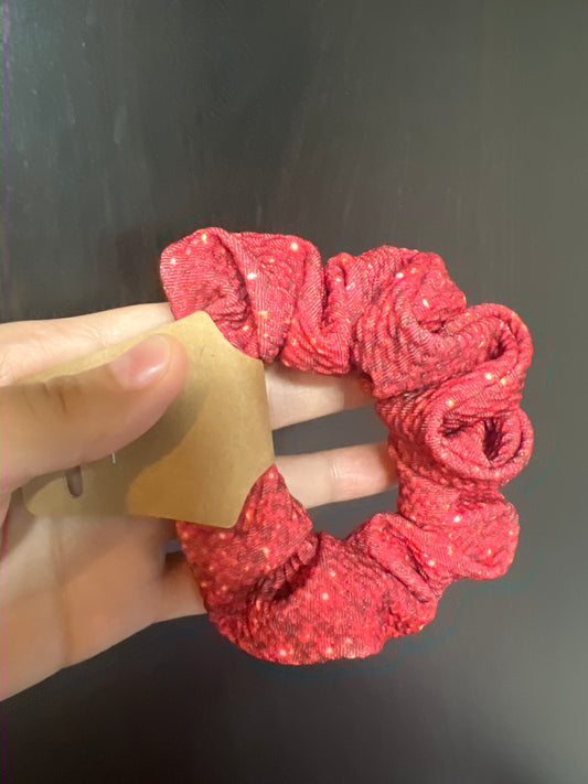 Red Christmas Shimmer Scrunchie