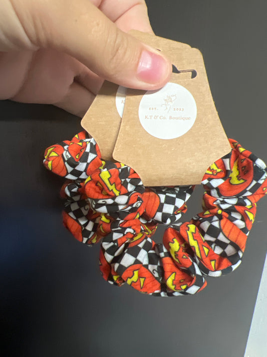 Plaid Pumpkin Mini Scrunchie