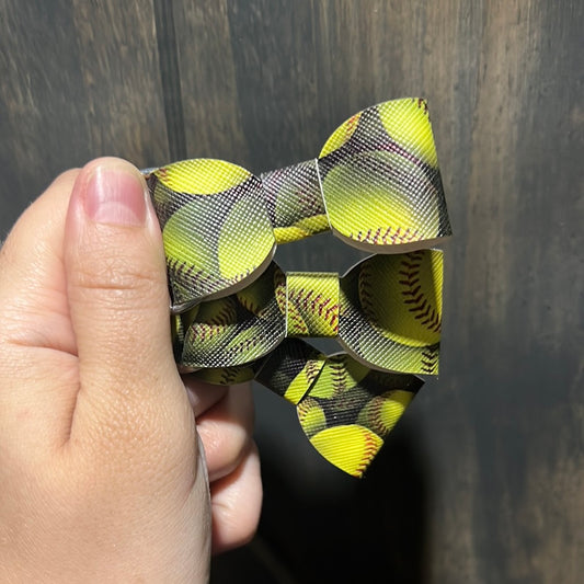 Softball Bow Keychain