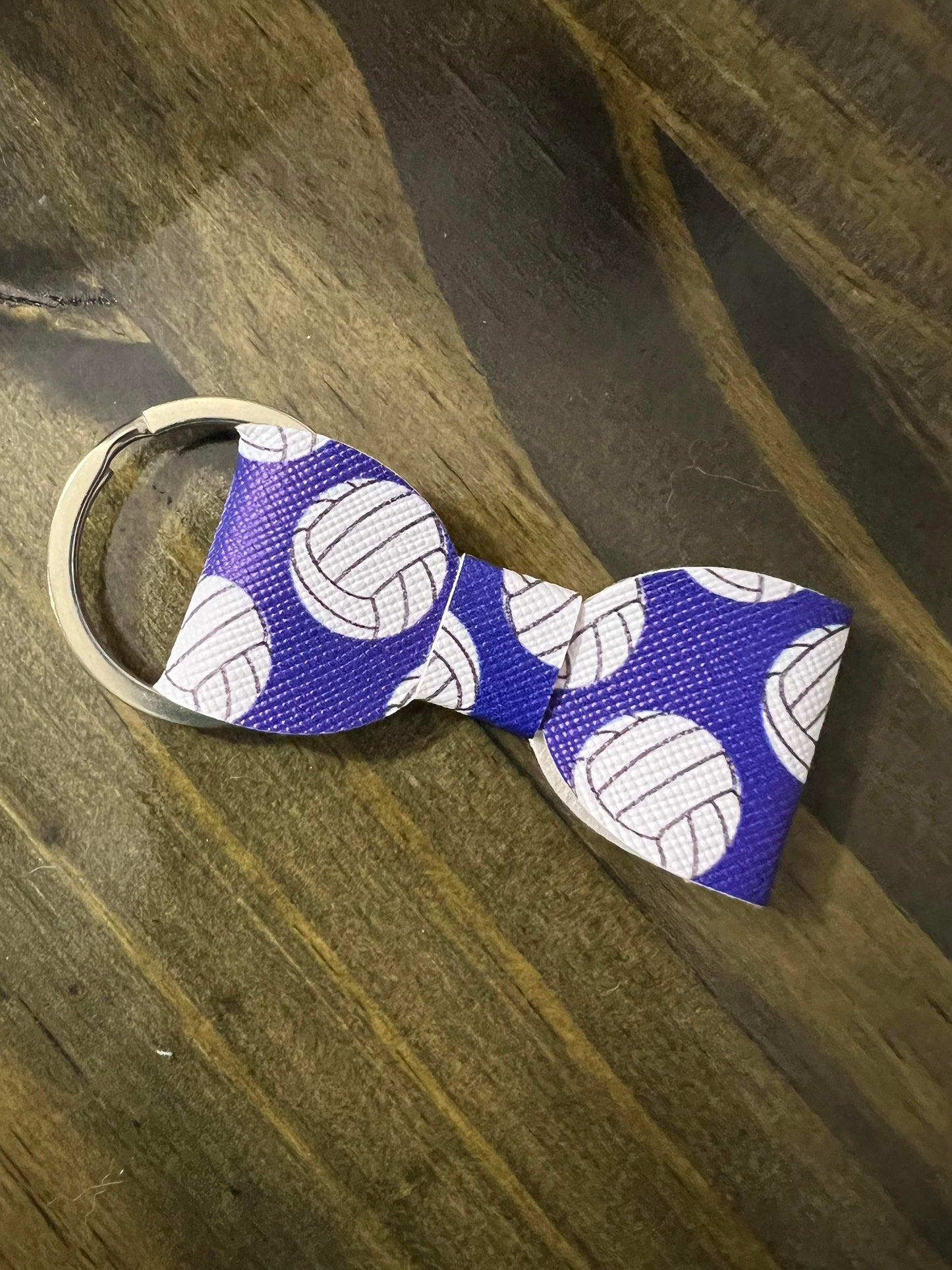 Volleyball (Blue) Bow Keychain