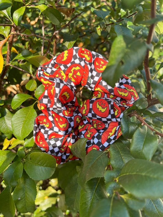 Plaid Pumpkin Scrunchie