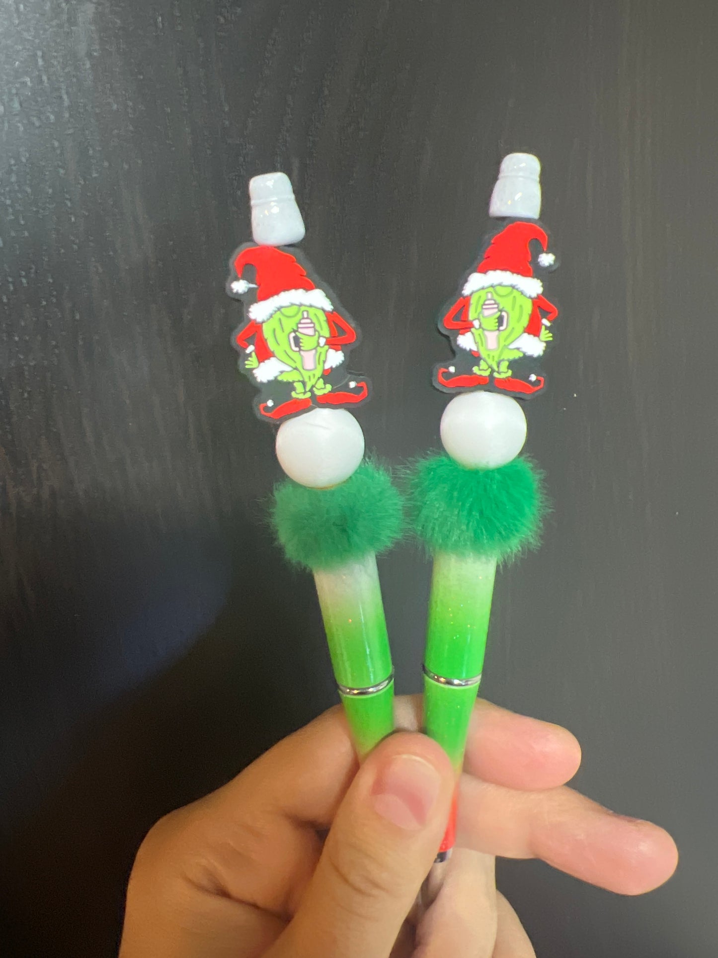 Green Christmas Gnome Pen