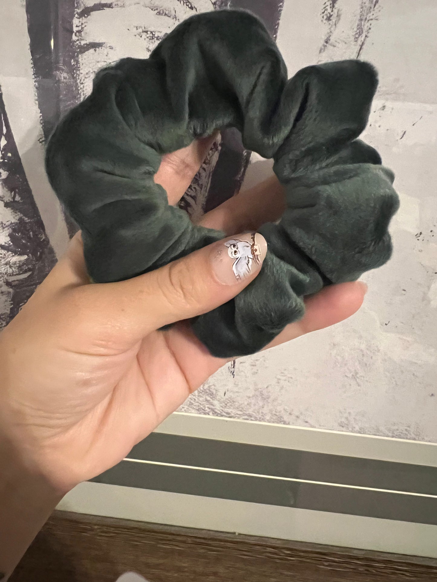 Green Mink Scrunchie