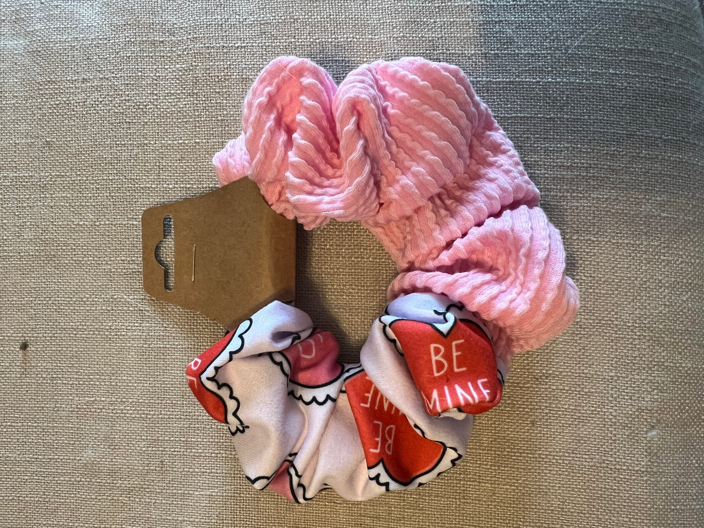 Half and Half Convo Heart Scrunchie