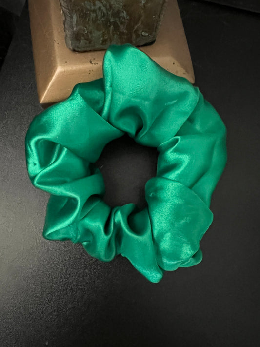 Leprechaun Green Satin Mini Scrunchie