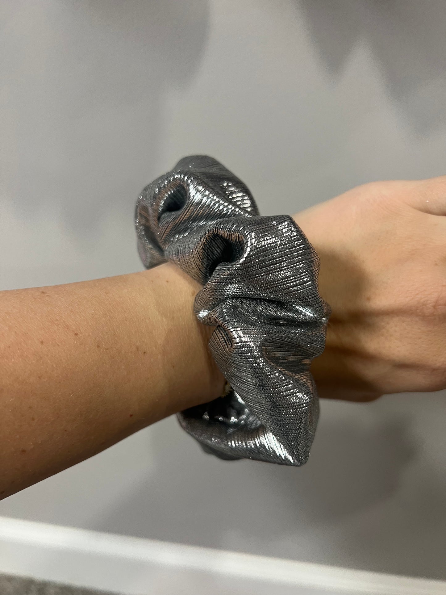 Silver Shimmer Scrunchie