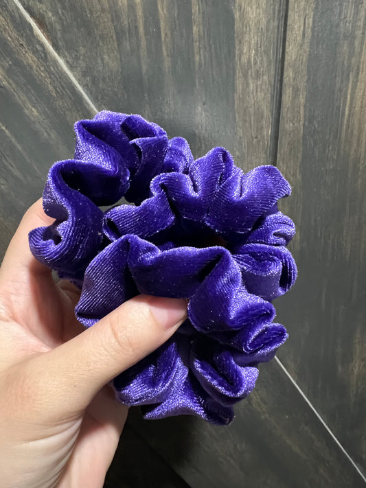 Purple Velvet Mini Scrunchies