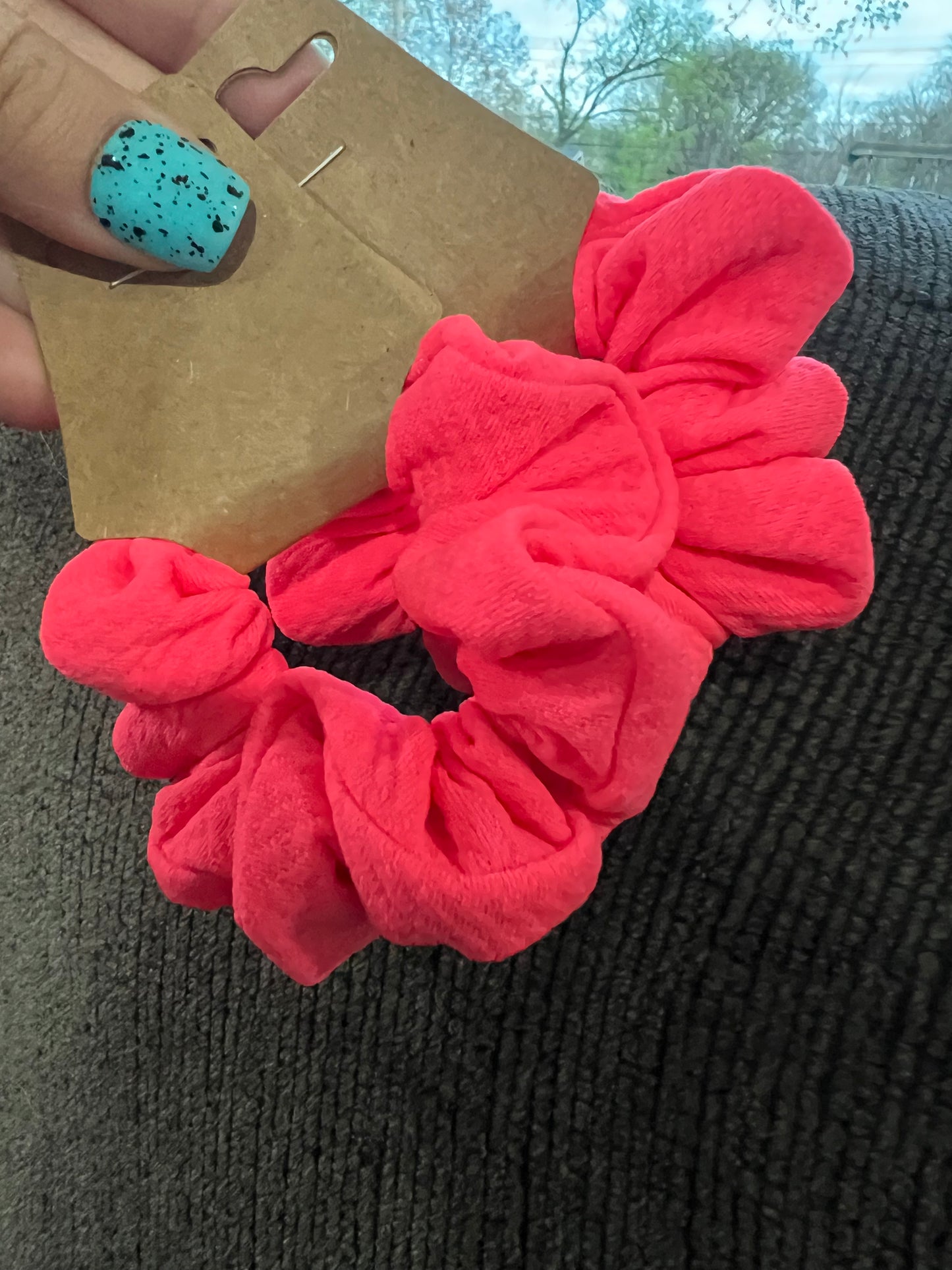 Neon Pink Bullet Mini Scrunchie