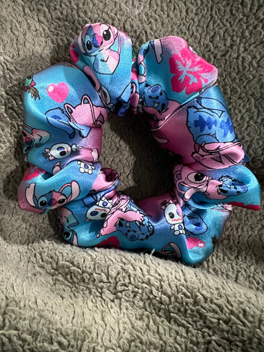 Stitch and Friends Satin Mini Scrunchie